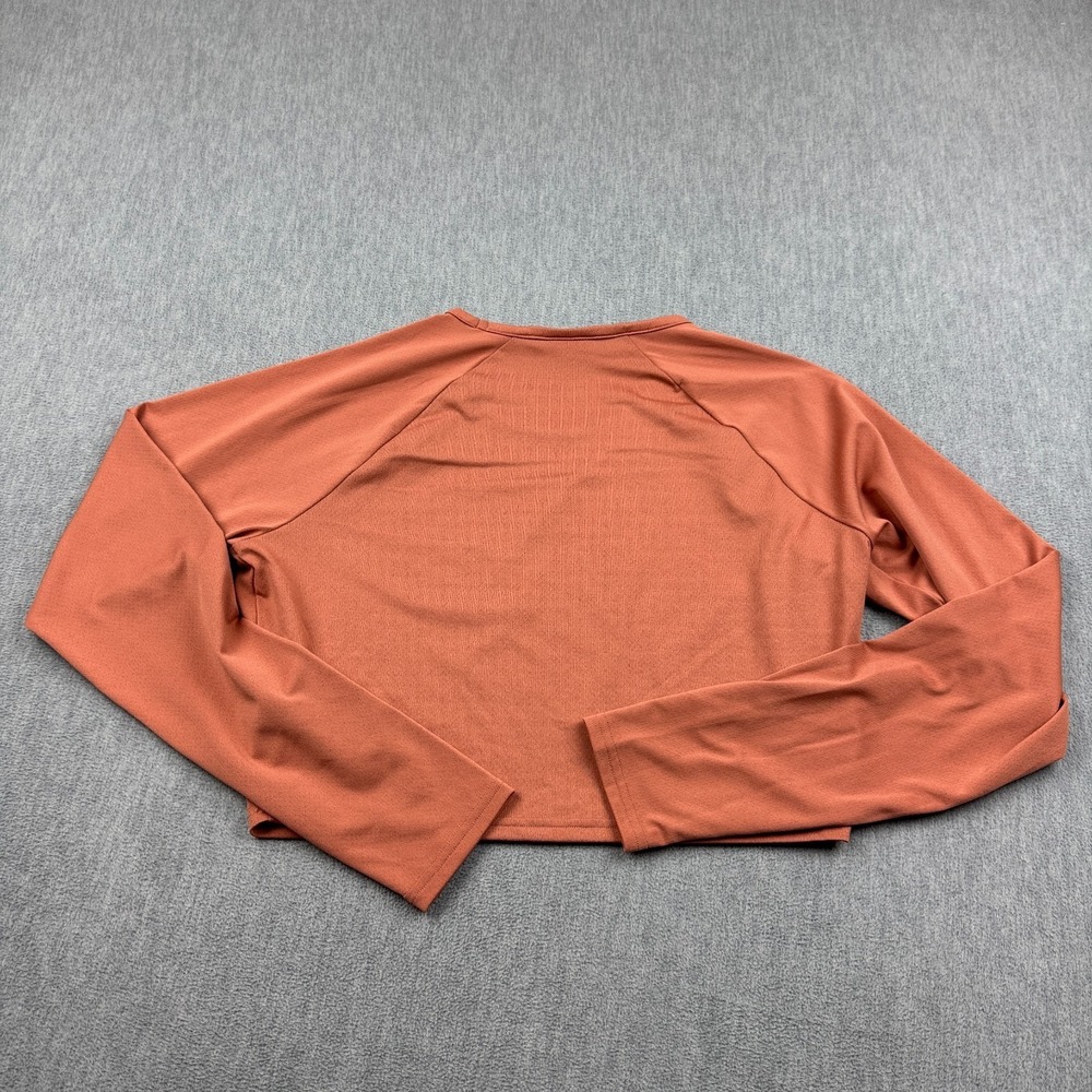 Gymshark Crop Top Womens‎ Large Orange Training Long Sleeve Workout Gym Athletic - Picture 8 of 9